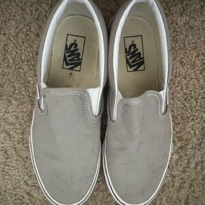Vans womens Slip-On Sneakers - Light Gray and White